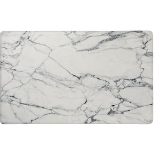 Cozy Living Modern Marble Grey 17.5 in. x 30 in. Anti Fatigue Kitchen Mat