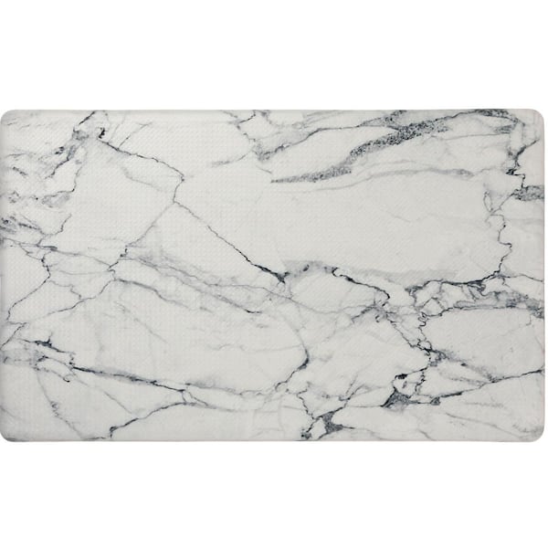 Home Dynamix Cozy Living Modern Marble Grey 17.5 in. x 30 in. Anti Fatigue Kitchen Mat