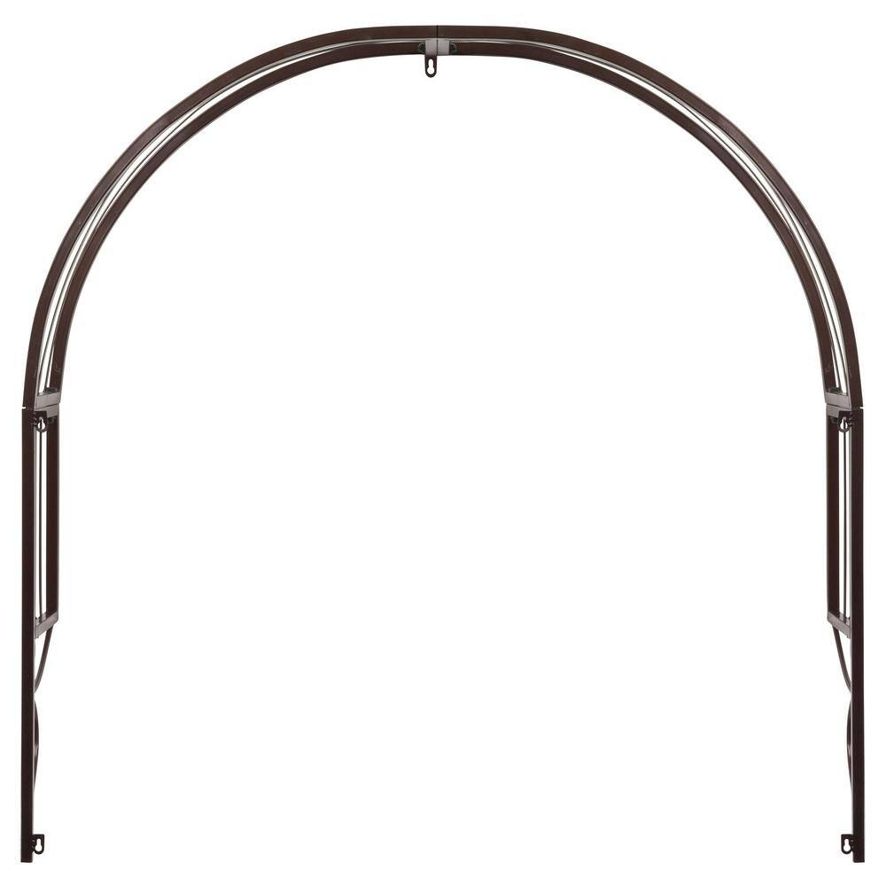 Chocolate Brown Metal Arched Garden Window Trellis