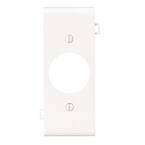 1-Gang Center Panel Single Receptacle Sectional Wall Plate in White