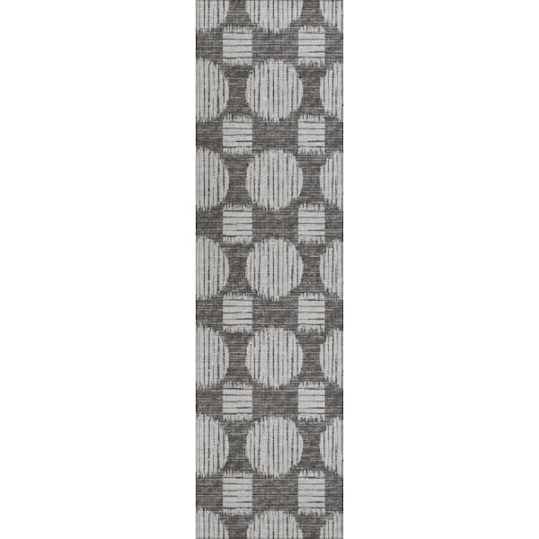 Addison Rugs Modena Midnight 2 ft. 3 in. x 7 ft. 6 in. Circles Runner Rug