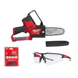 M12 FUEL 6 in. 12-Volt Brushless Electric Cordless Chainsaw Tool Only with Extra 6 in. Chain and Clear Safety Glasses