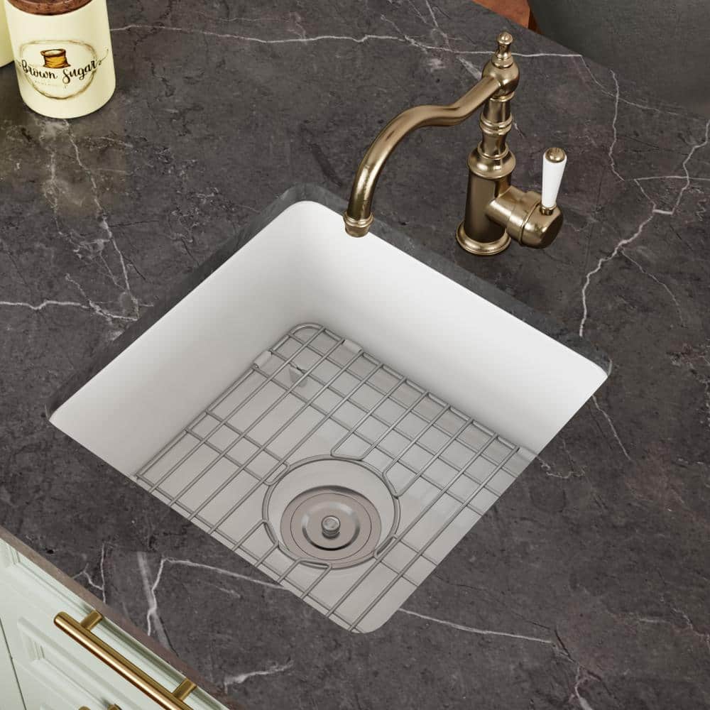KS1123✨ DEERVALLEY Haven White Undermount/Drop-in Fireclay Square 19