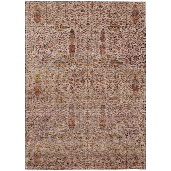 Chantille Machine Washable Indoor/Outdoor Abstract ACN2053 Terracotta 5 ft. x 7 ft. 6 in. Area Rug