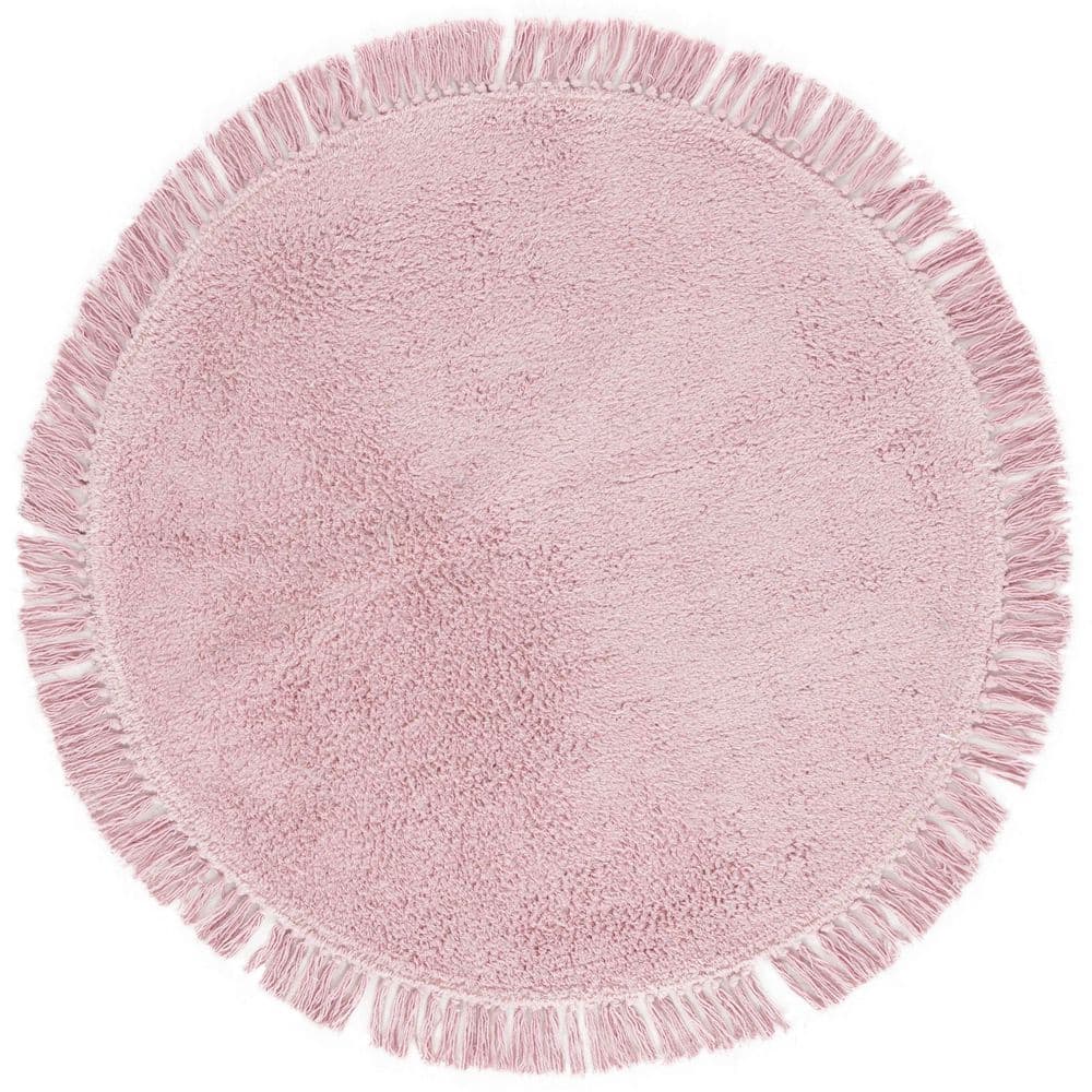 Easy Care 3 ft. x 3 ft. Rose Modern Solid Fringe Round Area Rug price history on PriceWatchPro