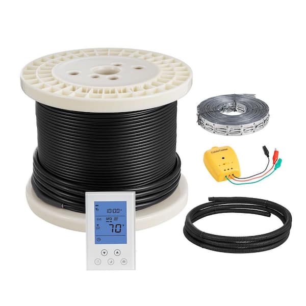 Electric Underfloor Heating Cable Kit, 0.6 ft. x 7.28 in. 120V Floor Heating Kit, 100 sqft Radiant Floor System