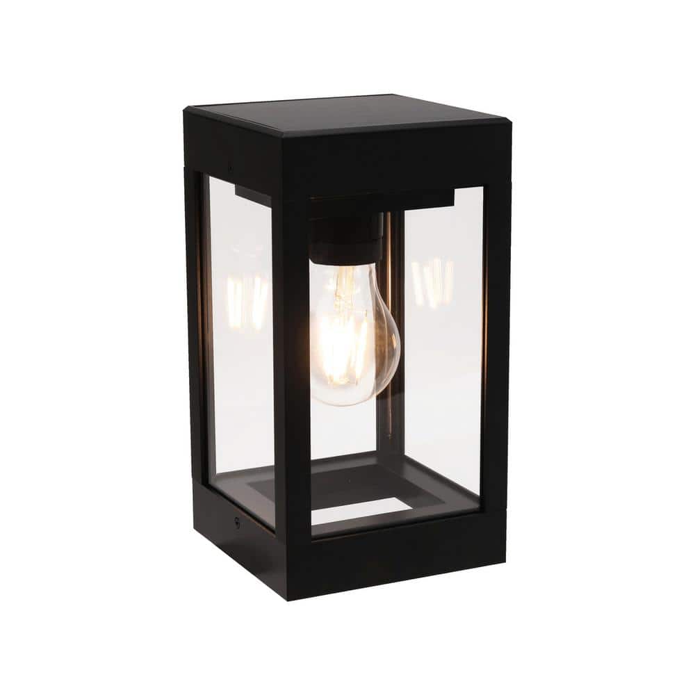 TECHKO 60 Lumens Solar Outdoor Black Aluminum Wall Light