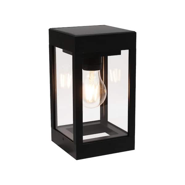 60 Lumens Solar Outdoor Black Aluminum Wall Light Integrated LED Edison Bulb