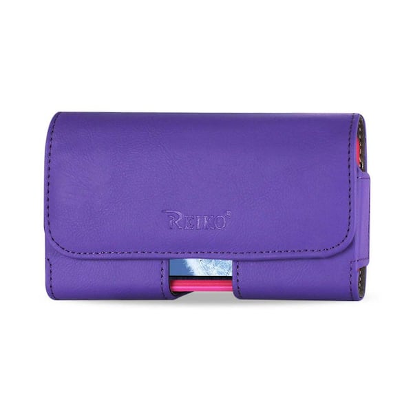 REIKO Medium Horizontal Leather Holster in Purple