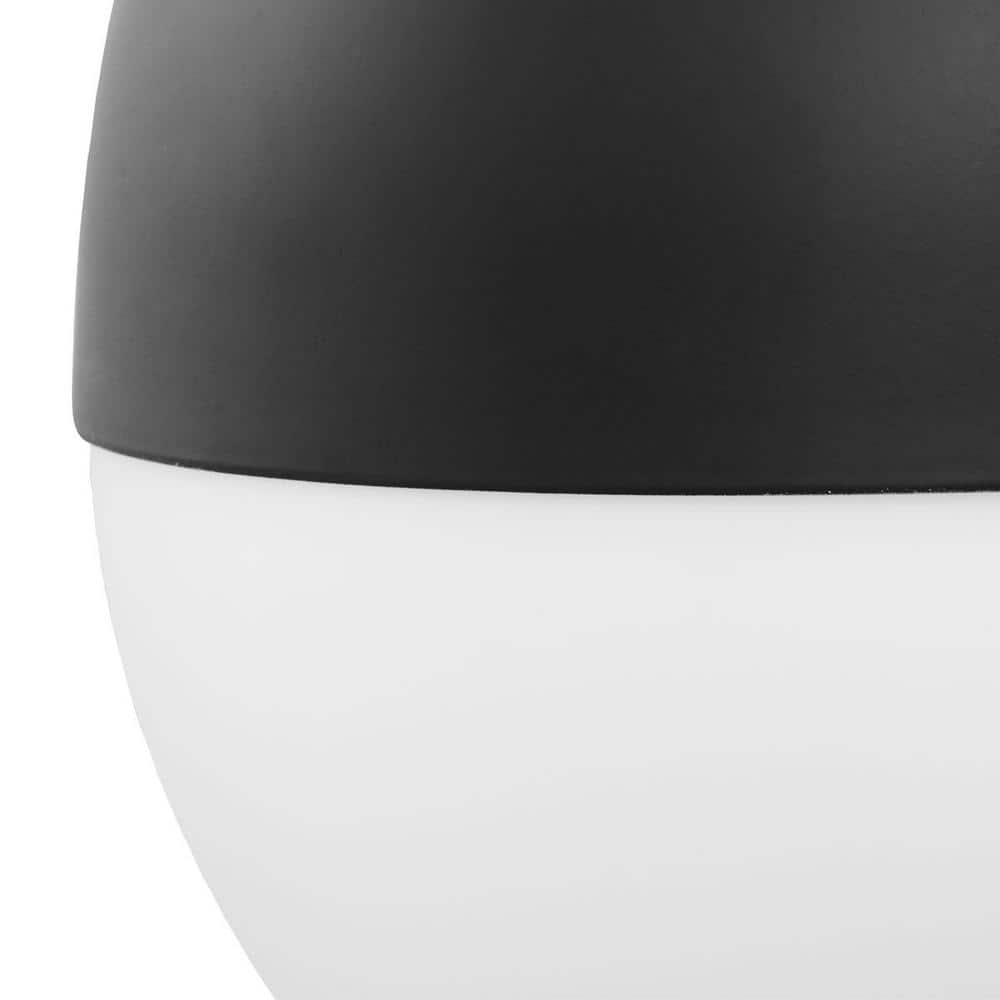 Elegant Globe LED Pendant Light with Opal Glass Shade - Black