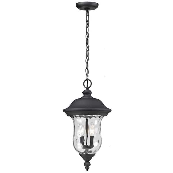 Unbranded Lawrence Black 3-Light Incandescent Outdoor Hanging Pendant