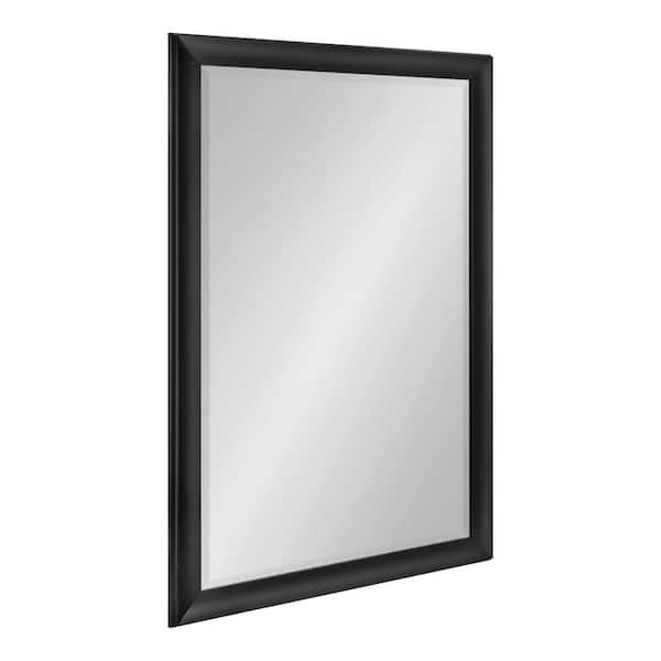 Kate and Laurel Scoop 27.75 in. W x 39.75 in. H Black Rectangle Traditional Framed Decorative Wall Mirror