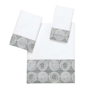 3-Piece White Galaxy Cotton Towel Set