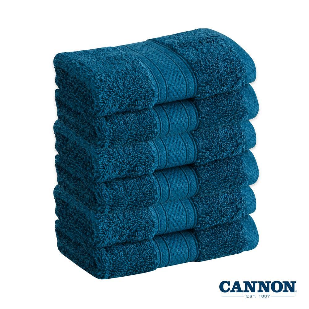 Cannon Peacock Blue Cotton Hand Towel (Harbor) in the Bathroom