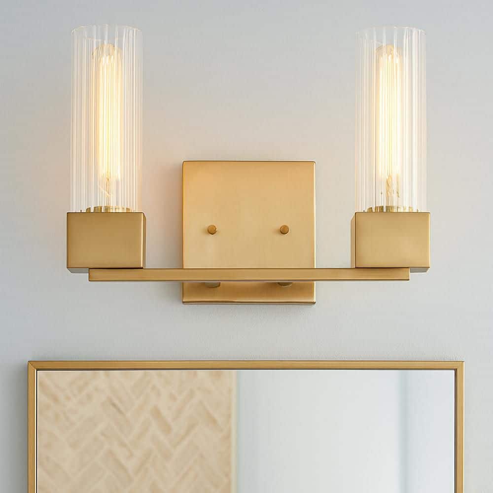 XANDER 13 in. 2-Lights Heritage Brass Vanity Light price history on PriceWatchPro
