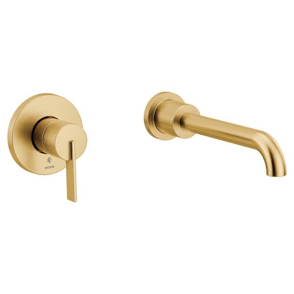 Cia 1 Handle Tub Wall Mount Roman Tub Faucet with Handles in Brushed Gold