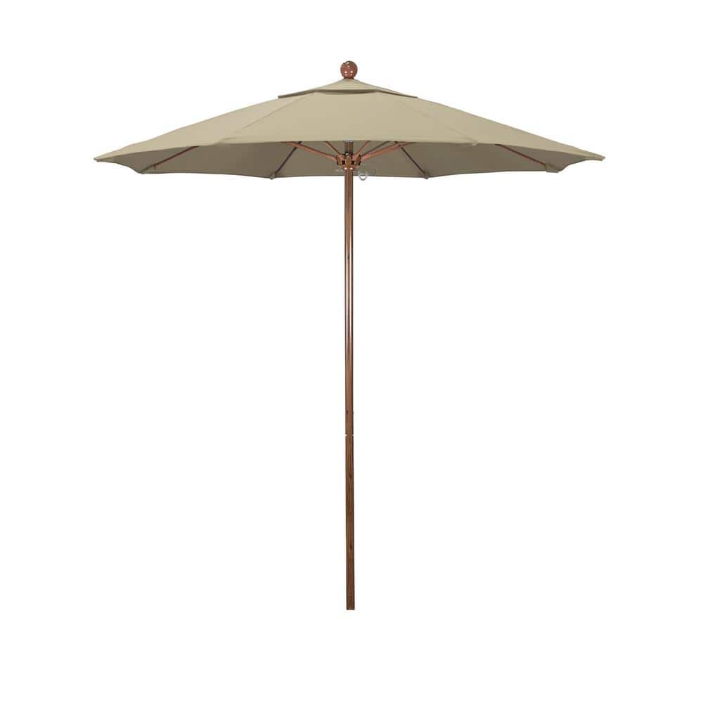 7.5 ft. Woodgrain Aluminum Commercial Market Patio Umbrella Fiberglass Ribs and Push Lift in Antique Beige Sunbrella price history on PriceWatchPro