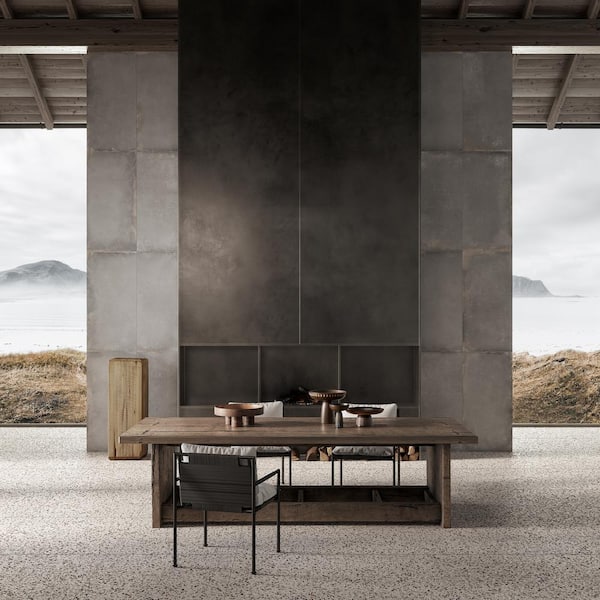 Bryant Ice White 23.4 in. x 23.4 in. Matte Porcelain Terrazzo Look Floor and Wall Tile (15.49 sq. ft./Case)