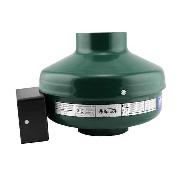 Spruce RL200 150 CFM 4 in. Inlet and Outlet Inline Ventilation Fan in Green Steel Housing