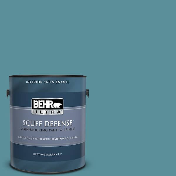 BEHR ULTRA 1 gal. Home Decorators Collection #HDC-AC-23A Cabana Blue Extra Durable Satin Enamel Interior Paint & Primer