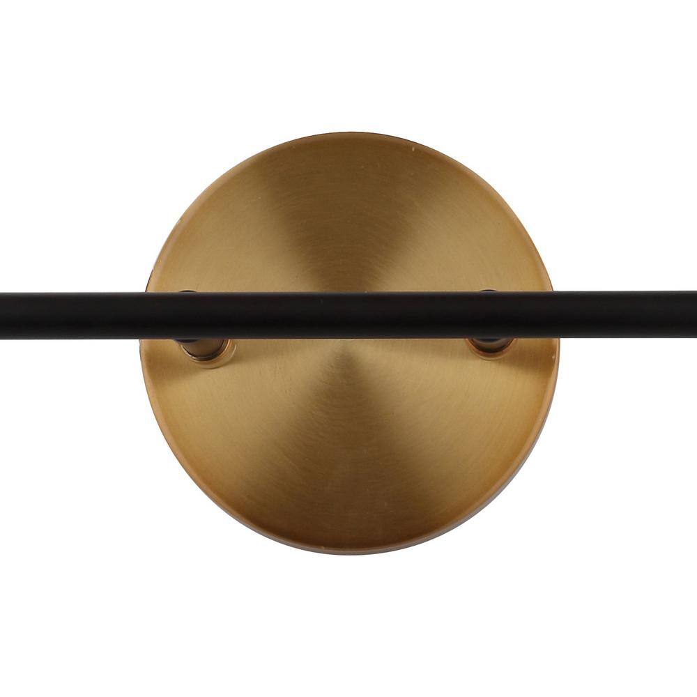 Caleb Transitional 18" Black and Brass LED Wall Sconce