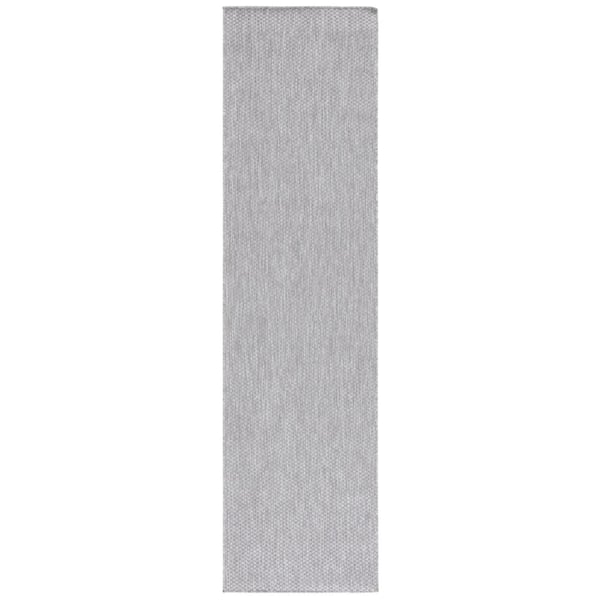 Beach House Gray 2 ft. x 8 ft. Solid Marle Indoor/Outdoor Runner Rug
