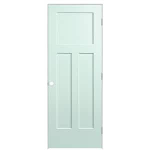 30 in. x 80 in. 3-Panel Winslow Left-Hand Hollow Core Sea Glass Molded Composite Single Prehung Interior Door