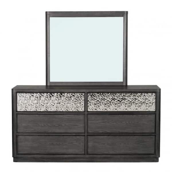 Benjara Zoko Ash Gray 5-Drawer 72 in. Wide Dresser without