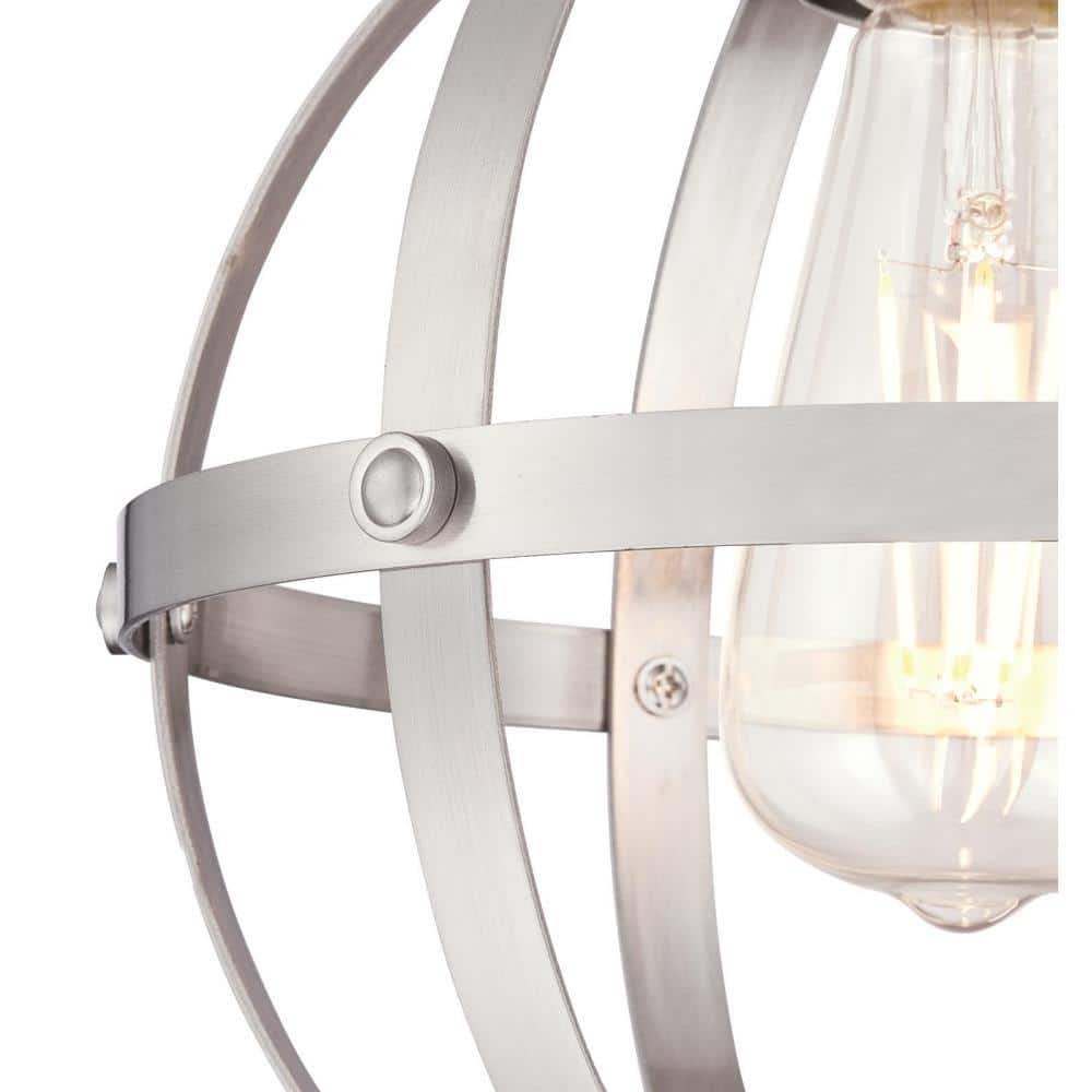 Stella Mira Brushed Nickel 9" Vintage-Industrial Mini Pendant