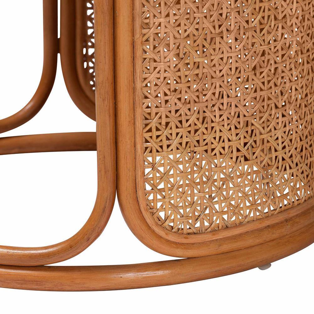 Eldon Round Honey Rattan Bohemian End Table