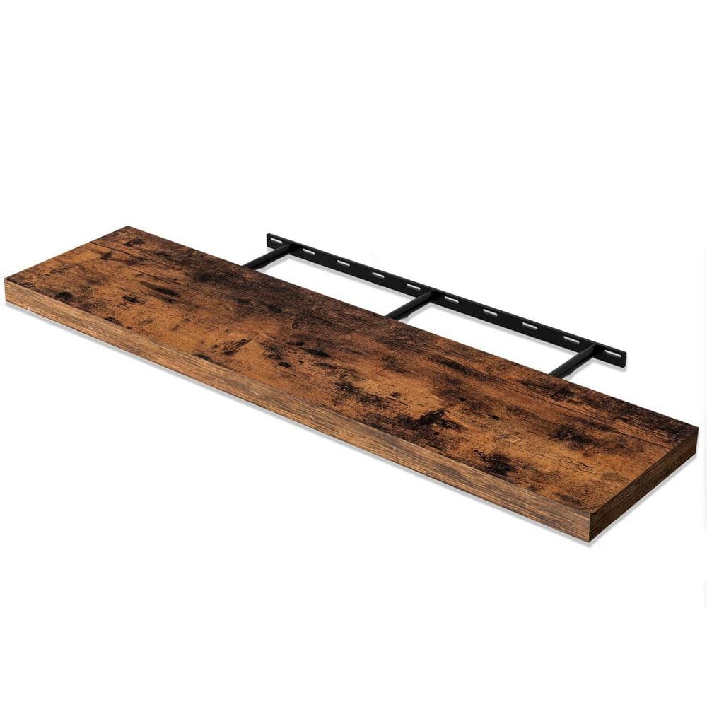 48 in. W x 12 in. D Rustic Brown Floating Shelves Decorative Wall Shelf
