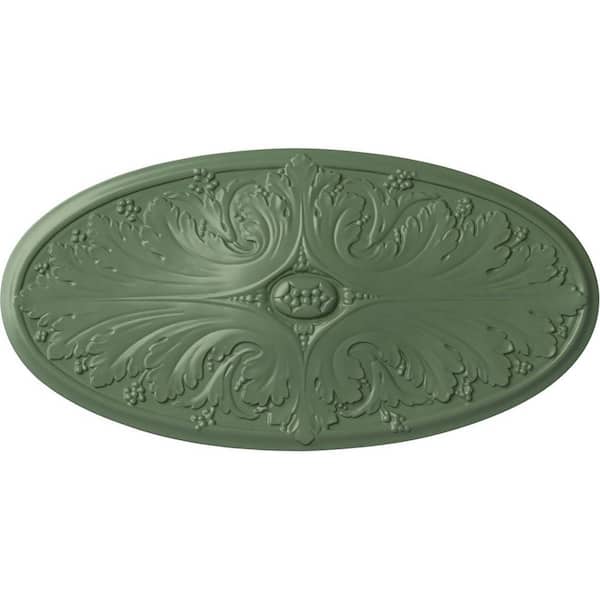 Ekena Millwork 24-3/4" W x 12-1/2" H x 1-3/4" Madrid Urethane Ceiling, Hand-Painted Athenian Green
