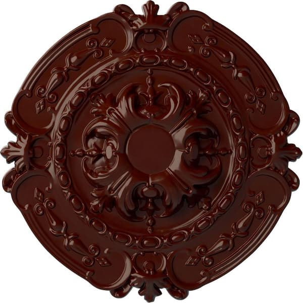 Ekena Millwork 1-3/4" x 16-3/8" x 16-3/8" Polyurethane Southampton Ceiling Medallion, Brushed Mahogany