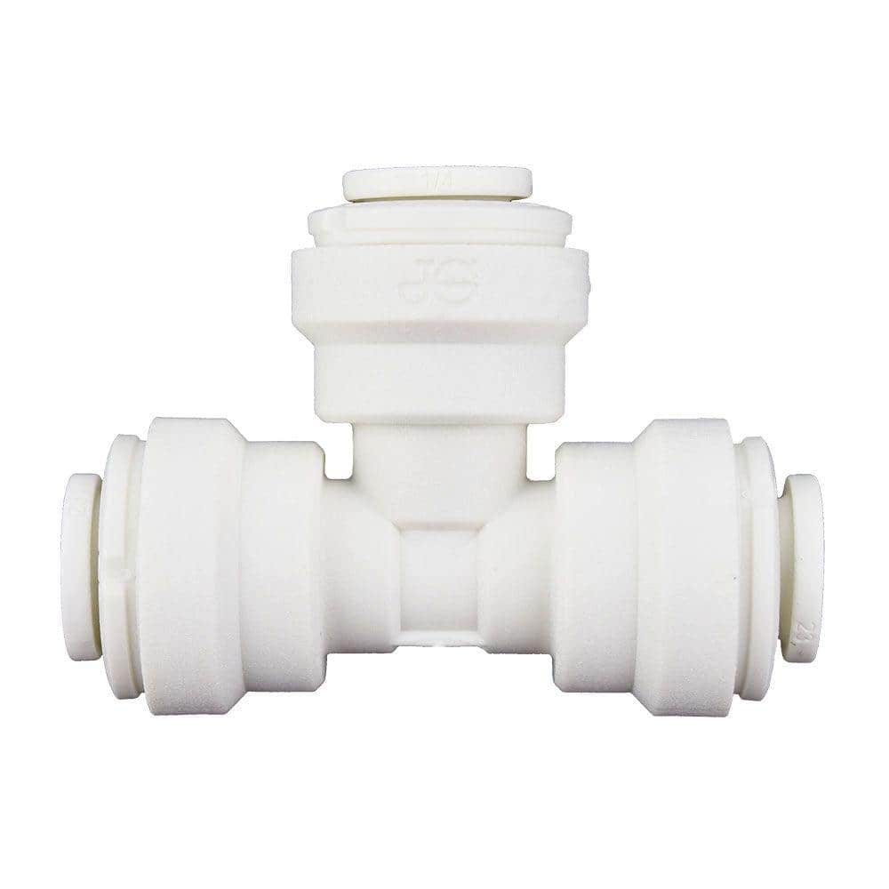John Guest 1/4 in. Push-To-Connect Polypropylene Tee Fitting 803169 ...
