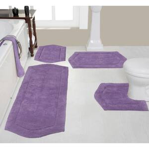 Waterford Collection Purple Cotton 4 Piece Bath Rug Set
