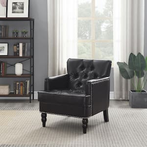 Accent Chair Brown Leather Modern Chair For Living room, Bedroom, Office