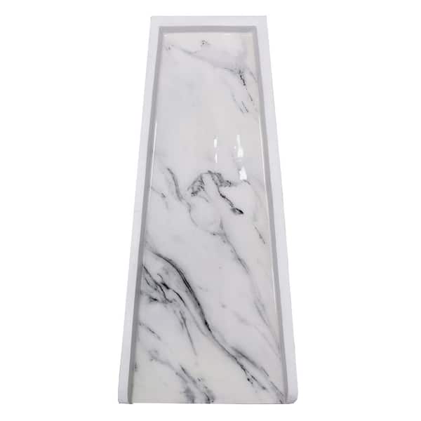 Oakland Living White Faux Marble Cast Aluminum Downspout Gutter 24 in
