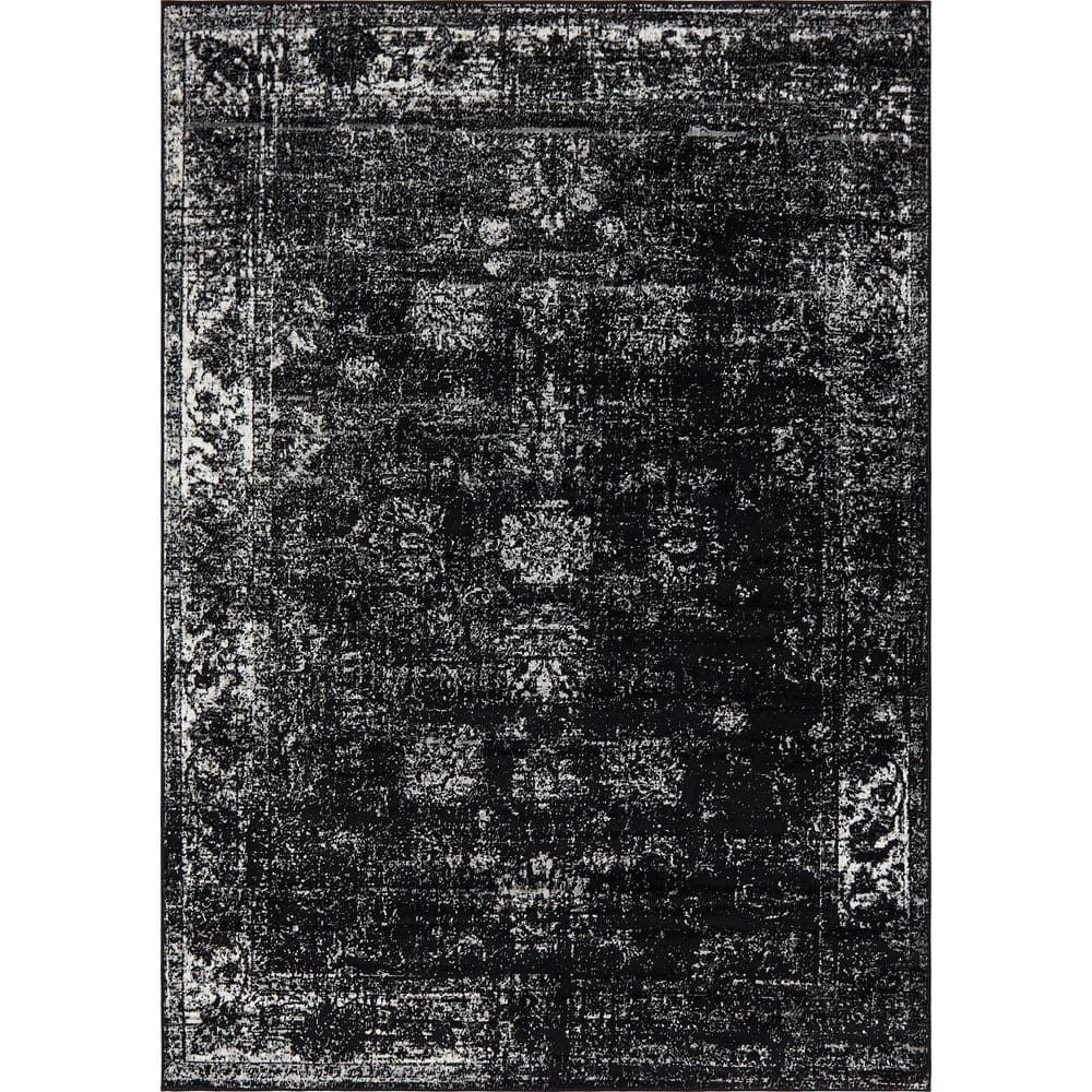 Unique Loom Sofia Casino Black 4' 0 x 6' 0 Area Rug 3137799
