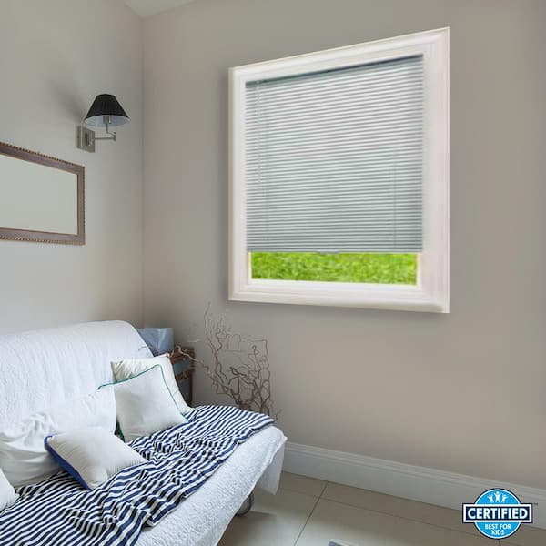 Hampton Bay White Cordless Blackout Vinyl Mini Blinds with 1 in. Slats-43 in. W x 48 in. L (Actual Size 42.5 in. W x 48 in. L)