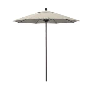 7.5 ft. Bronze Aluminum Commercial Market Patio Umbrella with Fiberglass Ribs and Push Lift in Antique Beige Olefin