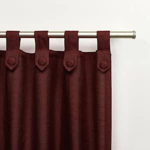 Loha Tuxedo Radiant Red Solid Light Filtering Tuxedo Tab Top Curtain, 54 in. W x 84 in. L (Set of 2)