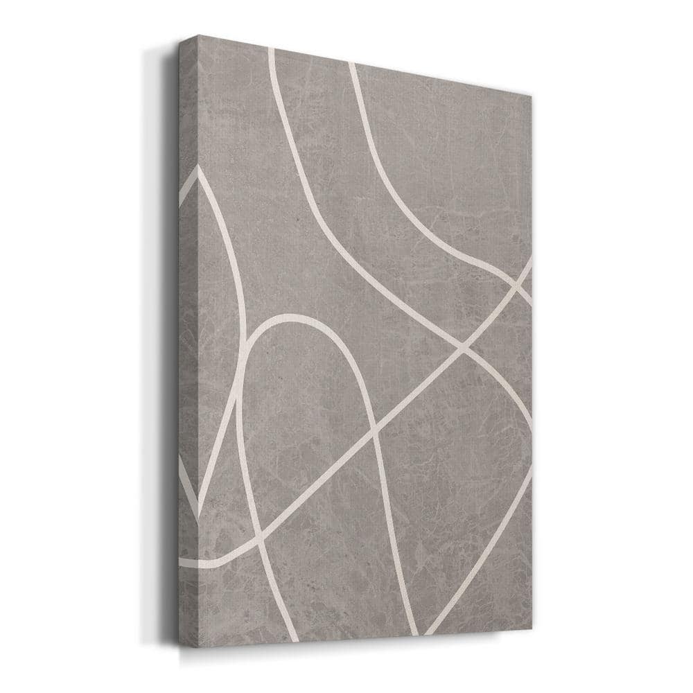 Gray Abstract Lines Gallery Wrapped Canvas Art 8'' x 12''