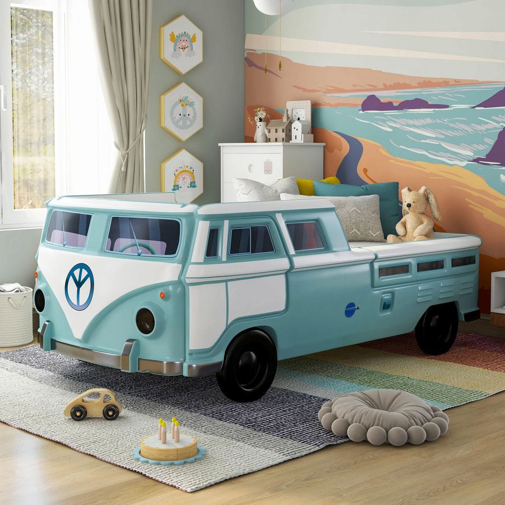 Volkswagen Timeless Modern Air Bed シングル Furniture of America Bobby Teal Twin Classic Bus Platform Bed With