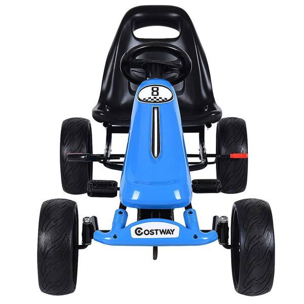 Blue Go Kart 4 Wheel Kids Ride on Car Pedal Powered Outdoor Racer 
