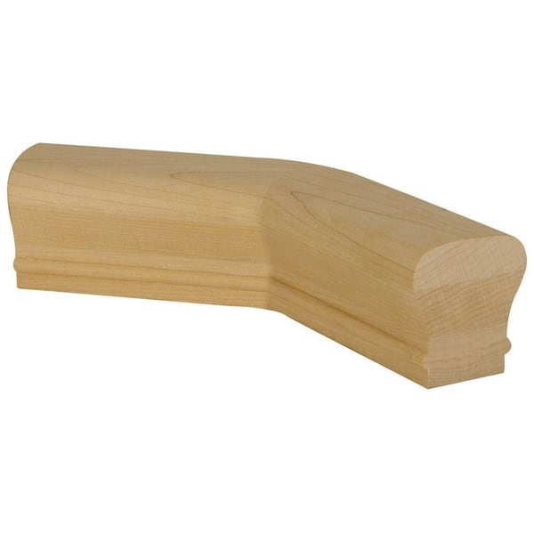 EVERMARK Stair Parts 7011 Unfinished Poplar 135° Level Quarter-Turn Handrail Fitting