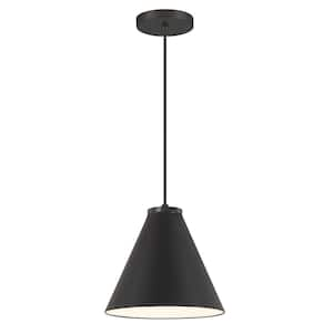 Vantage 1-Light Black Metal Shade Pendant