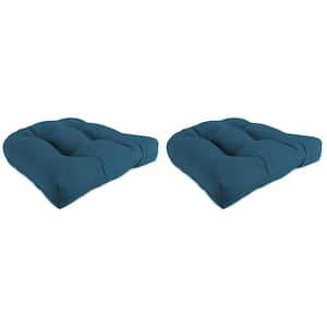 18 in. L x 18 in. W x 4 in. T Tufted Outdoor Wicker Seat Cushion in Celosia Legion (2-Pack)