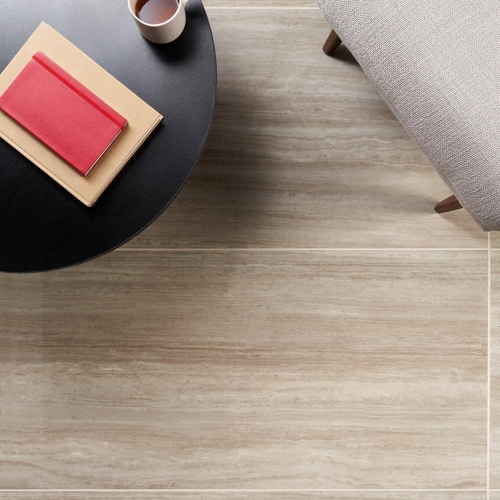 Atlanta Taupe Large Format Polished Porcelain Floor and Wall Tile