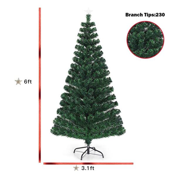 Angeles Home 6 ft. Black Pre-Lit LED Artificial Christmas Tree with PVC Branch Tips and Warm White Lights