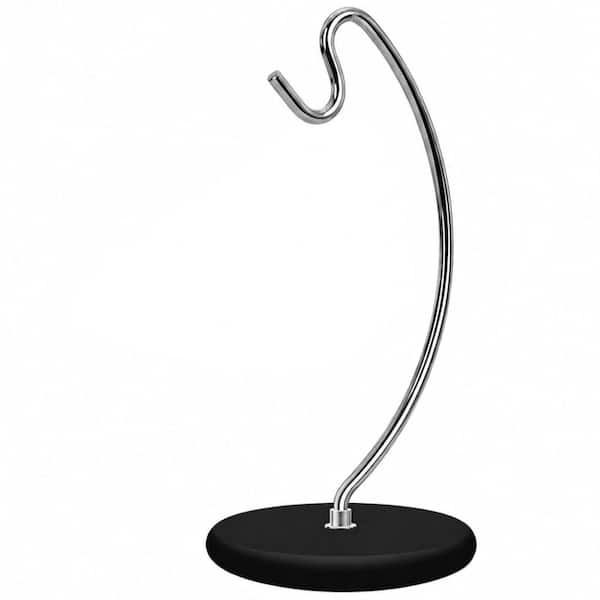 Modern Stainless Steel Banana Holder Stand with Wood Base and Tree Hook Rack for Kitchen Countertop